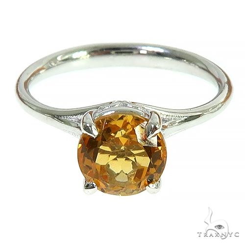 14K Gold Citrin Solitaire Engagement Ring 66428 - Image 3