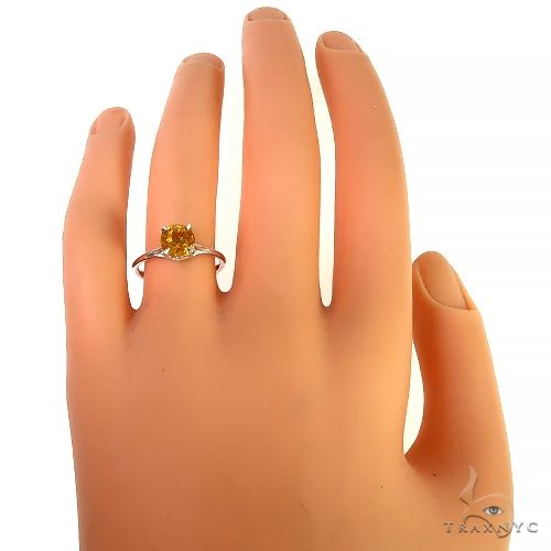 14K Gold Citrin Solitaire Engagement Ring 66428 - Image 4