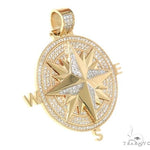 14K Gold Compass Diamond Pendant 66666 - Image 2