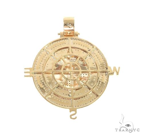 14K Gold Compass Diamond Pendant 66666 - Image 3