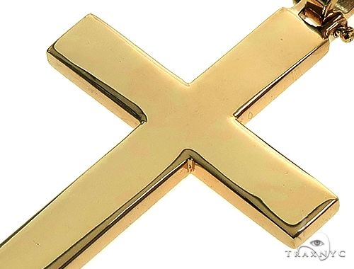 14K Gold Solid Cross Pendant 66193 - Image 4