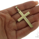 14K Gold Solid Cross Pendant 66193 - Image 5