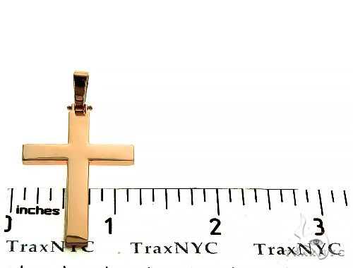 14K Gold Solid Cross Pendant 66193 - Image 6
