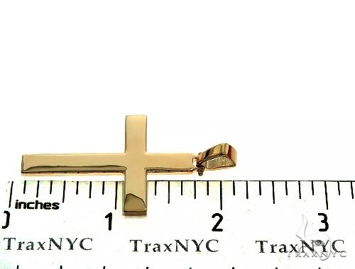 14K Gold Solid Cross Pendant 66193 - Image 7