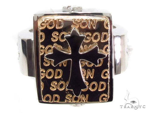 14K Gold Cross Crucifix Ring 35207 - Image 2