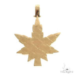 14K Gold Custom Made  Weed Pendant 66647 - Image 3