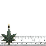14K Gold Custom Made  Weed Pendant 66647 - Image 5