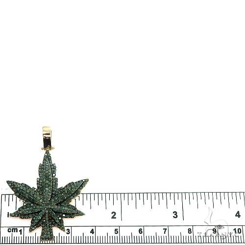 14K Gold Custom Made  Weed Pendant 66647 - Image 5