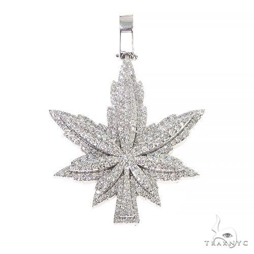 14K Gold Custom Made  Weed Pendant 66729 - Image 1