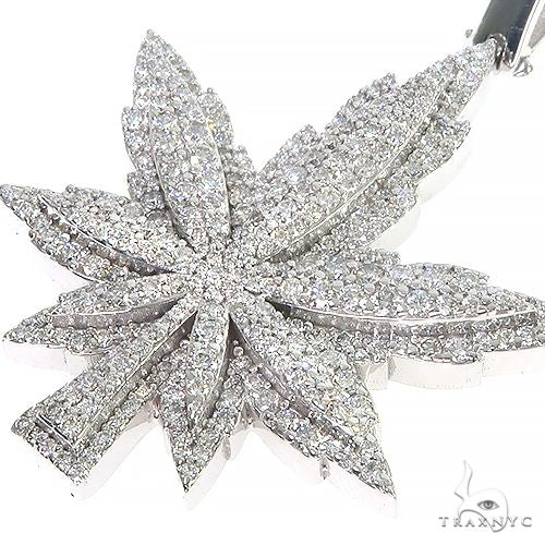 14K Gold Custom Made  Weed Pendant 66729 - Image 3