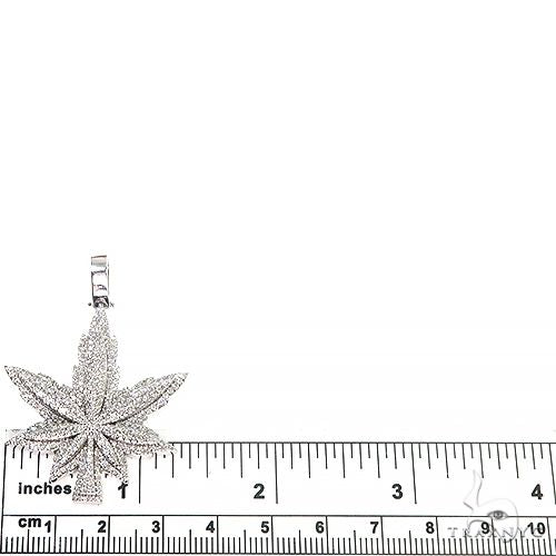 14K Gold Custom Made  Weed Pendant 66729 - Image 5