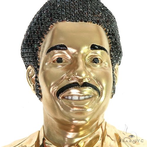 14K Gold Custom Made 3D Face Pendant 66586 - Image 4