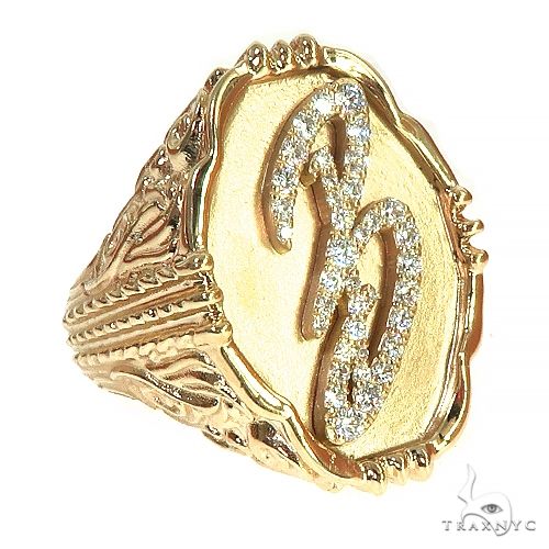 14K Gold Custom Made B Ring 66370 - Image 1