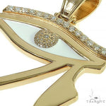 14K Gold Custom Made Diamond Eye Of Horus Pendant 66451 - Image 4