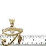 14K Gold Custom Made Diamond Eye Of Horus Pendant 66451 - Image 6