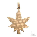 14K Gold Custom Made Weed Pendant 66824 - Image 4