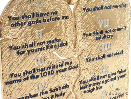 18K Gold Custom Decalogue Pendant 35496 - Image 3