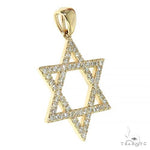 14K Gold David Star Diamond Pendant 66401 - Image 2