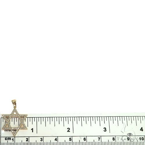14K Gold David Star Diamond Pendant 66401 - Image 5
