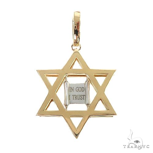 14K Gold David Star Pendant 66621 - Image 1