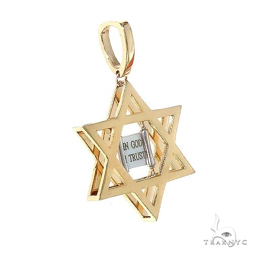 14K Gold David Star Pendant 66621 - Image 2