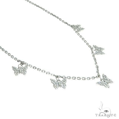 14K Gold Diamond Butterfly Necklace 66444 - Image 1