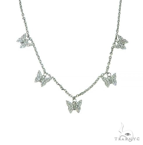 14K Gold Diamond Butterfly Necklace 66444 - Image 2
