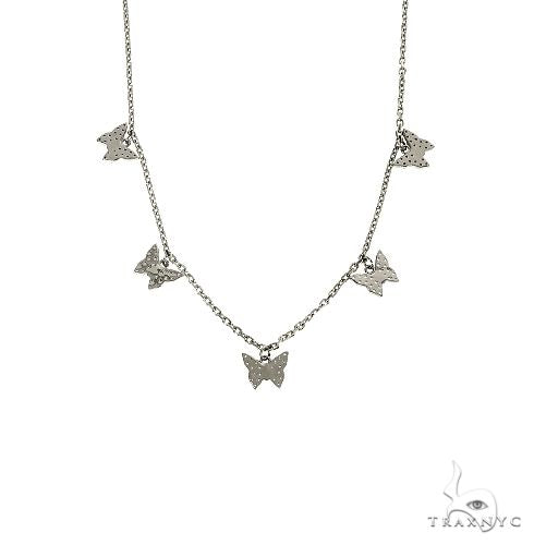 14K Gold Diamond Butterfly Necklace 66444 - Image 3