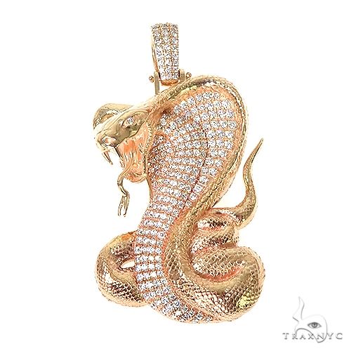 14K Gold Diamond Cobra Pendant 67271 - Image 1