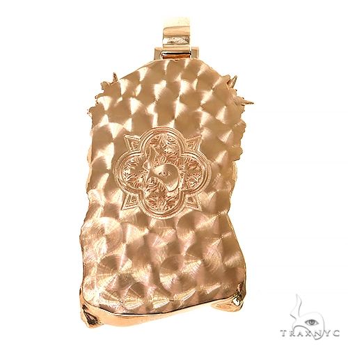 14K Gold Diamond Crown Jesus Pendant 67599 - Image 4