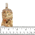 14K Gold Diamond Crown Jesus Pendant 67599 - Image 5