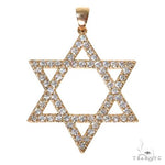 14K Gold Diamond David Star Pendant 67541 - Image 1