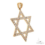 14K Gold Diamond David Star Pendant 67541 - Image 2