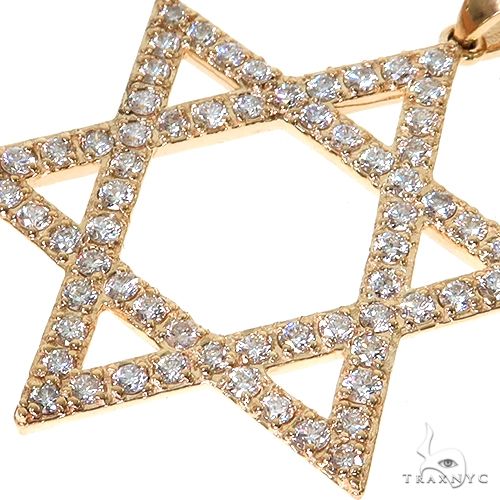 14K Gold Diamond David Star Pendant 67541 - Image 3
