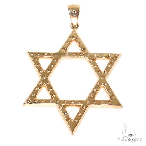 14K Gold Diamond David Star Pendant 67541 - Image 4