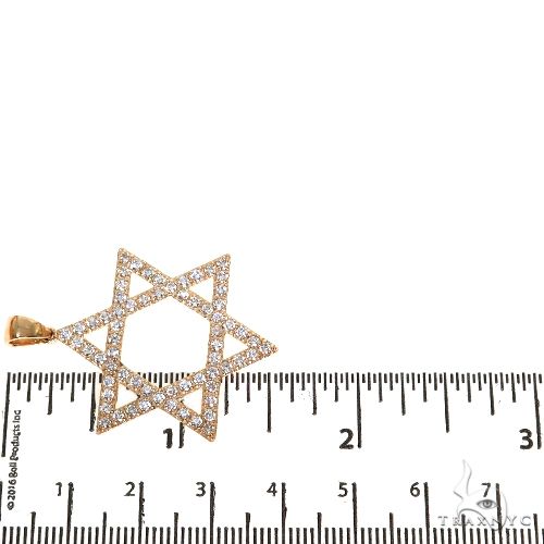 14K Gold Diamond David Star Pendant 67541 - Image 6