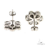 14K Gold Diamond Flower Earrings 67666 - Image 3
