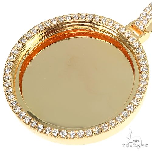 14K Gold Diamond Frame Photo Pendant 66881 - Image 3