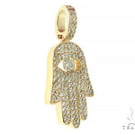 14K Gold Diamond Hamsa Pendant 66310 - Image 2