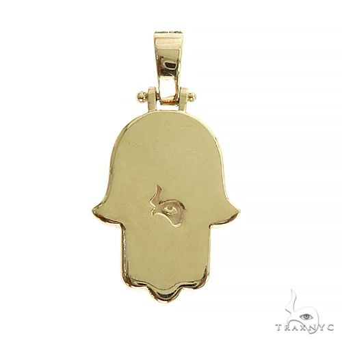 14K Gold Diamond Hamsa Pendant 66822 - Image 3