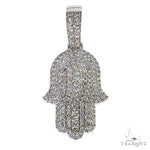 14K Gold Diamond Hamsa Pendant 67710 - Image 1