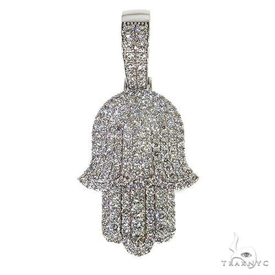 14K Gold Diamond Hamsa Pendant 67710 - Image 1