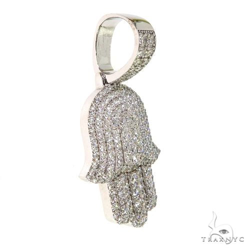 14K Gold Diamond Hamsa Pendant 67710 - Image 2