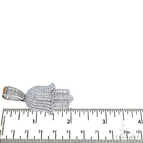 14K Gold Diamond Hamsa Pendant 67710 - Image 6