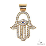 14K Gold Diamond Hamsa Pendant 67808 - Image 1