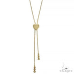 14K Rose Gold Diamond Heart Adjustable Choker Necklace 66544 - Image 3