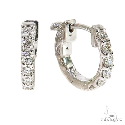 14K Gold Diamond Hoop Earrings 67851 - Image 2