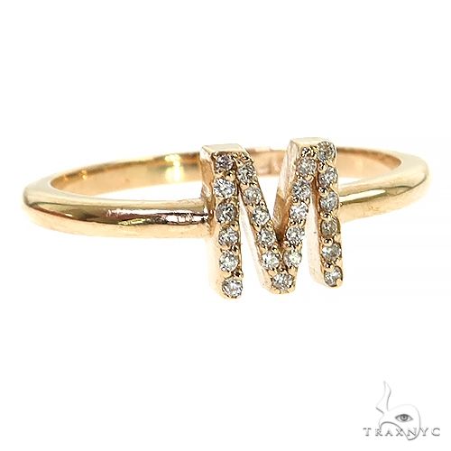14K Gold Diamond Initial Ring 68721 - Image 2