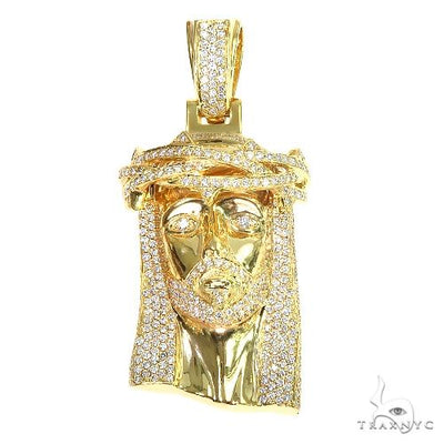 14K Gold Diamond Jesus Pendant 66878 - Image 1