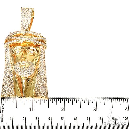 14K Gold Diamond Jesus Pendant 67244 - Image 5